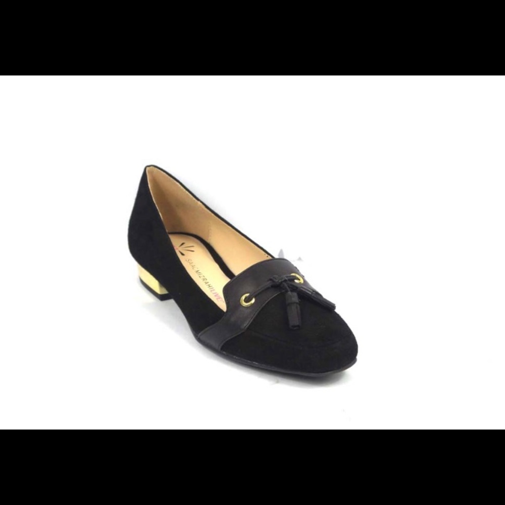 Isaac Mizrahi Live! Suede Flats with Tassel Detail Black